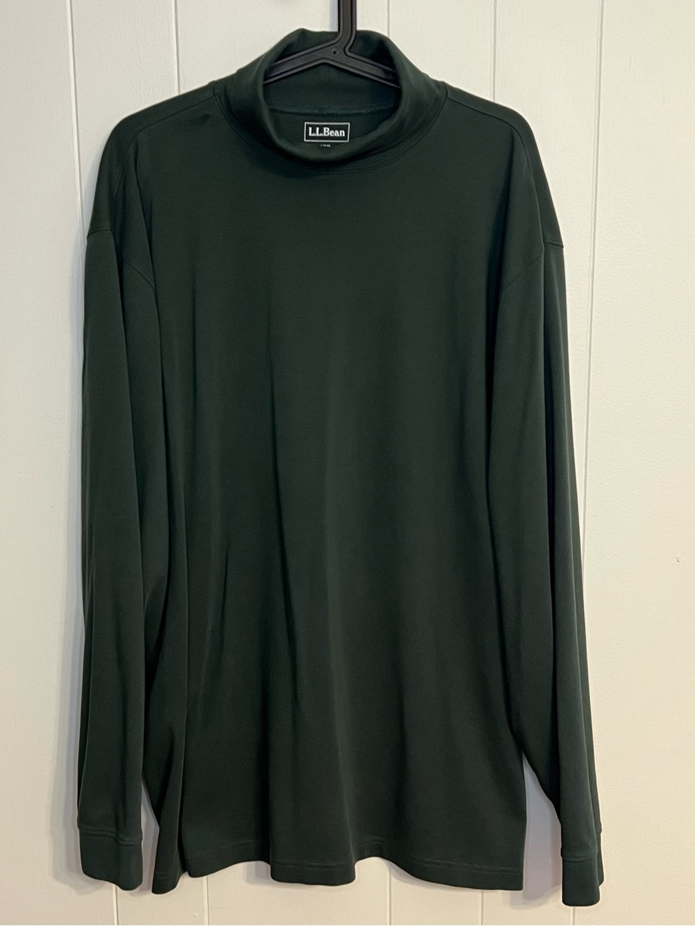 NWT L.L. Bean Interlock Mock Turtleneck T-Neck Size XXL Tall Black Spruce Green